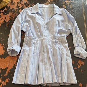 MARBLE Blue Striped Dress